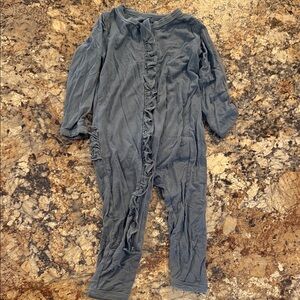 Blue Ruffled Baby Onesie